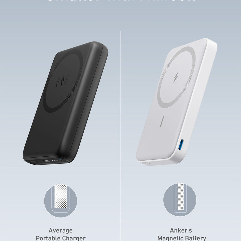 Anker 622 MagGo Magnetic Battery charging accessory in dolomite white with a sleek design and magnetic connector.