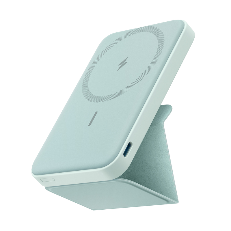 Anker 622 Magnetic Battery MagGo in Dolomite White, portable charging device with magnetic attachment for smartphones.