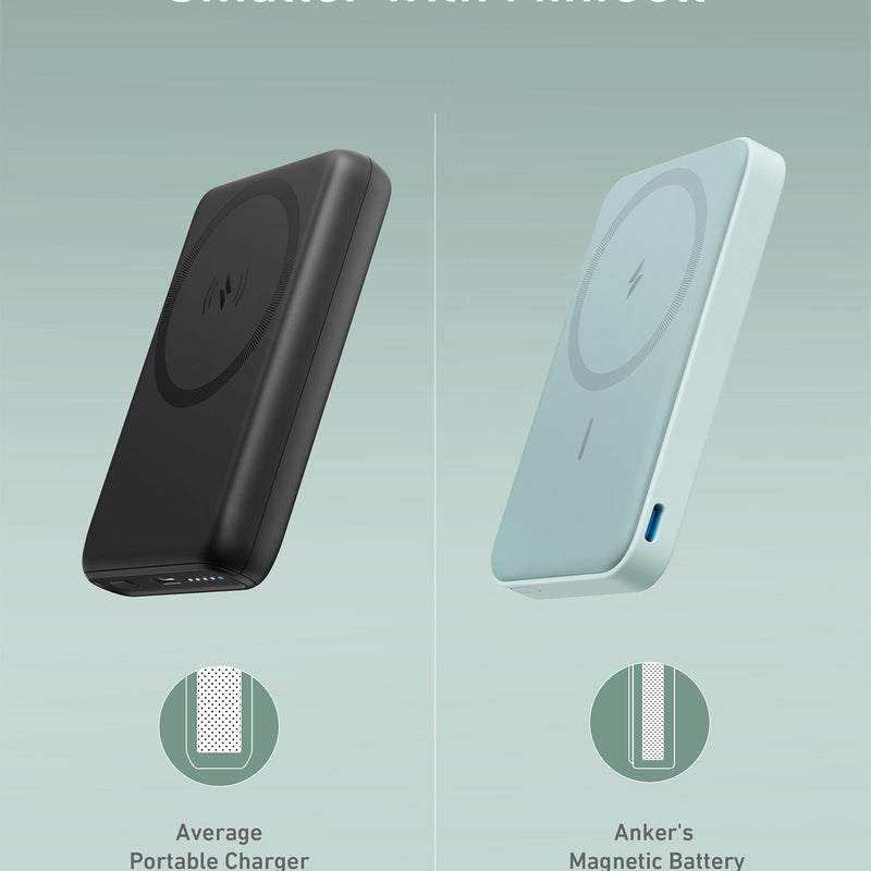 Anker 622 MagGo Magnetic Battery charging device in dolomite white, designed for portable wireless charging and power on the go.