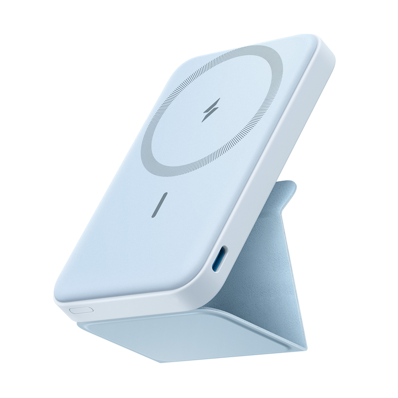 Anker 622 Magnetic Battery MagGo in Dolomite White, compact portable charging device with magnetic attachment for smartphones.