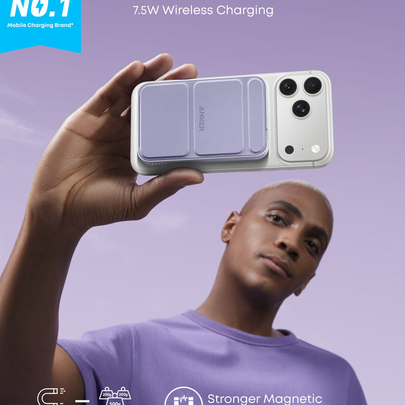 Anker 622 Magnetic Battery MagGo, white charging power bank with magnetic attachment for smartphones and compatible devices.