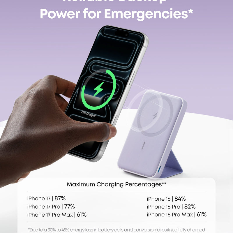 Anker 622 Magnetic Battery MagGo in Dolomite White, compact portable charging device with magnetic attachment.