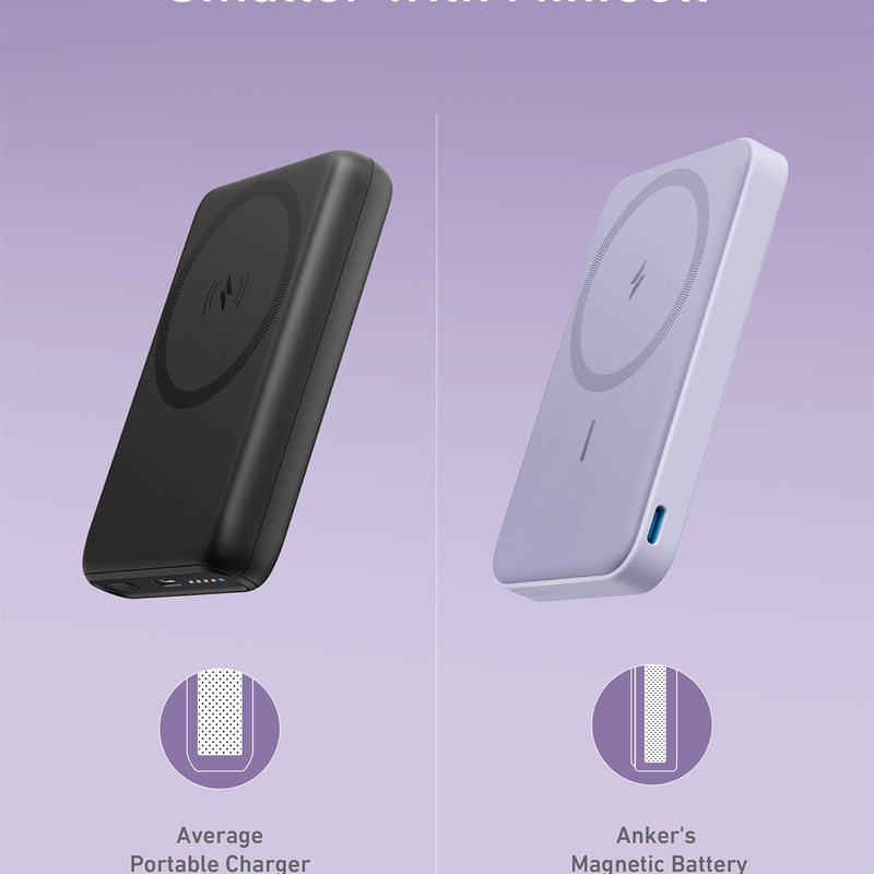 Anker 622 MagGo Magnetic Battery charging device in white, designed for portable charging and easy magnetic attachment.