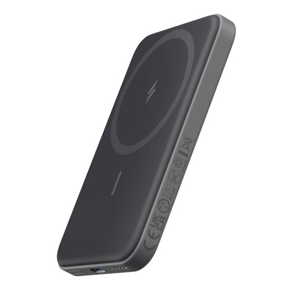 Anker 621 Magnetic Battery MagGo in interstellar gray, compact portable charging device with magnetic attachment for smartphones.