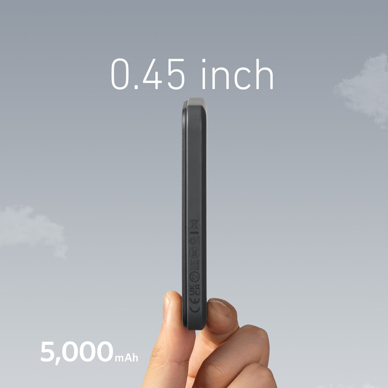 Anker 621 Magnetic Battery MagGo in interstellar gray, portable charging device with magnetic attachment for smartphones.