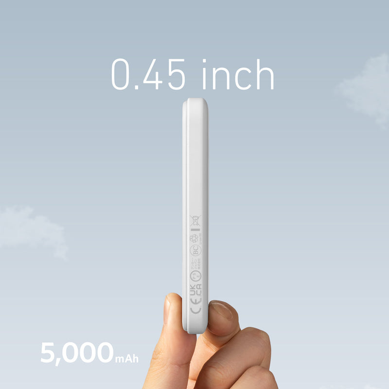 Anker 621 MagGo Magnetic Battery in interstellar gray, compact portable charging device with magnetic attachment.