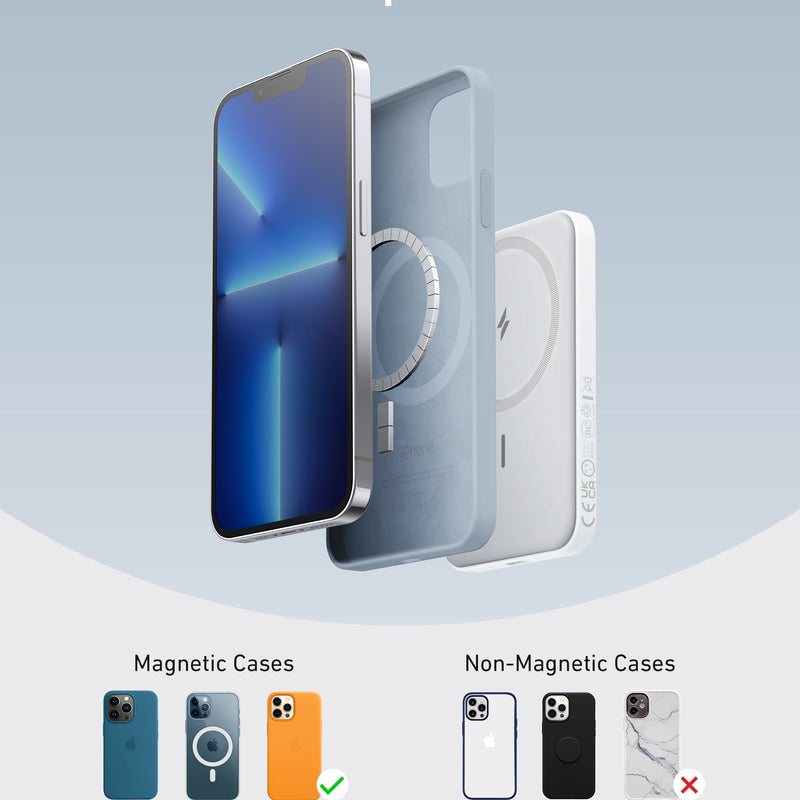 Anker 621 Magnetic Battery MagGo in interstellar gray, compact portable charging device with magnetic attachment for smartphones.