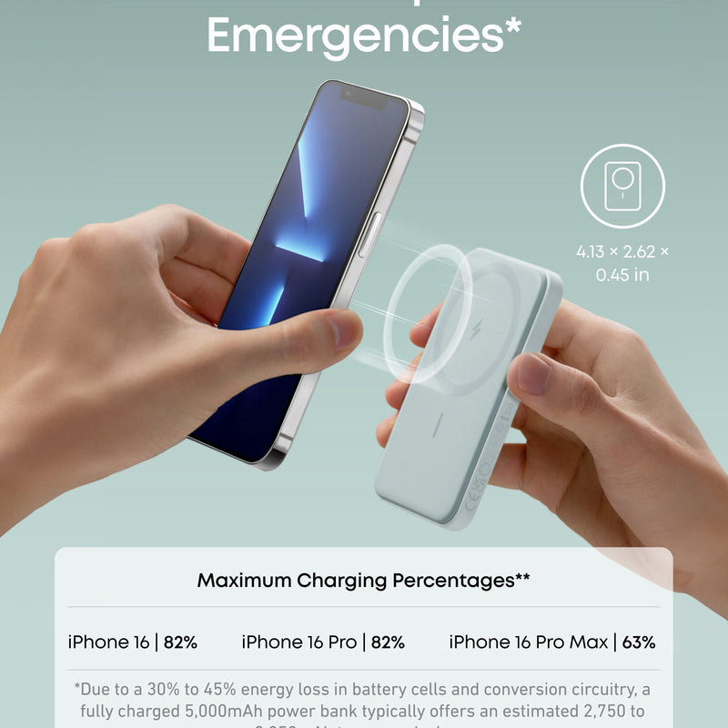 Anker 621 Magnetic Battery MagGo in interstellar gray, designed for portable charging with a sleek, compact look.