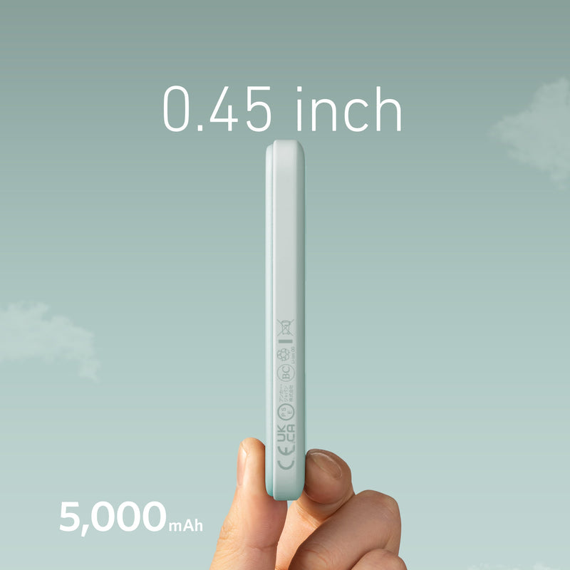 Anker 621 Magnetic Battery MagGo in interstellar gray, compact charging device with magnetic attachment for smartphones.