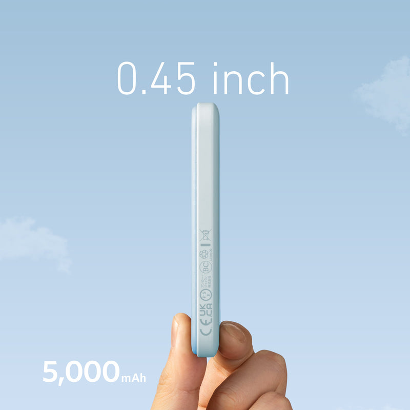Anker 621 Magnetic Battery MagGo in interstellar gray, compact charging device with magnetic attachment for smartphones.