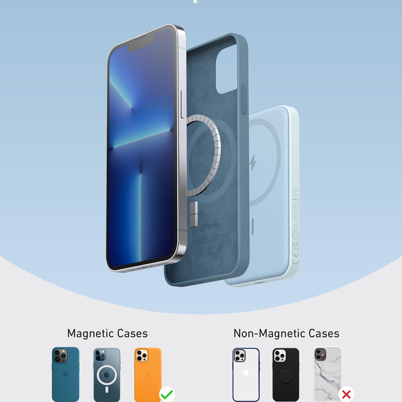 Anker 621 MagGo Magnetic Battery charger in Interstellar Gray, compact portable charging device with magnetic attachment.