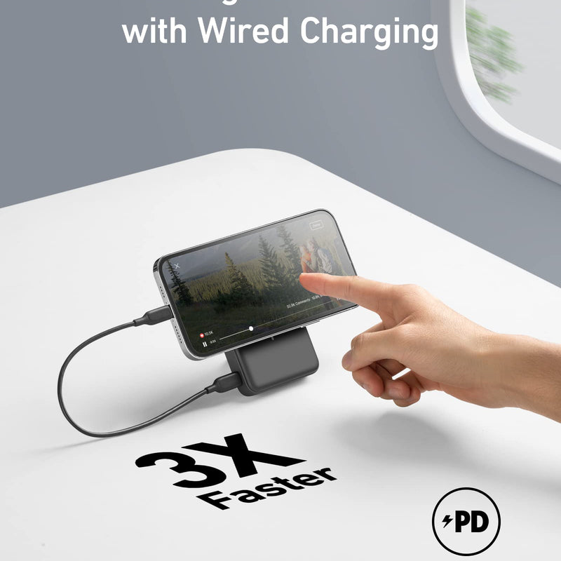 Anker 633 Magnetic Battery charging device in interstellar gray with a sleek design and magnetic connection.