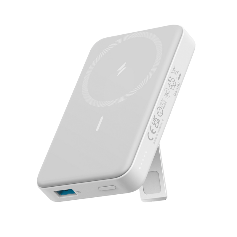 Anker 633 Magnetic Battery charging device in interstellar gray with magnetic connector and compact design.