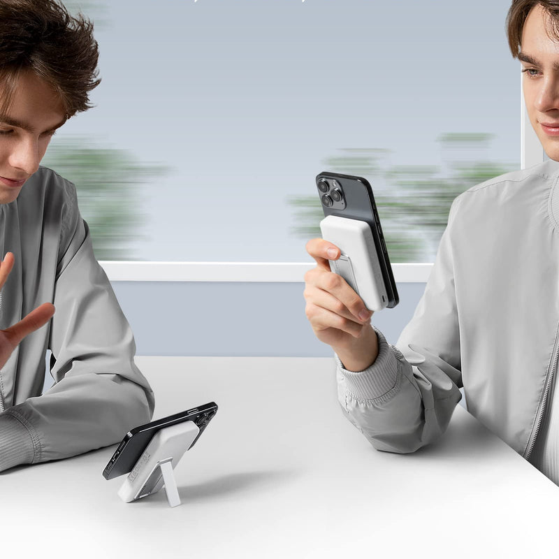 Anker 633 Magnetic Battery charging device in interstellar gray with magnetic connection, compact and portable for on-the-go use.