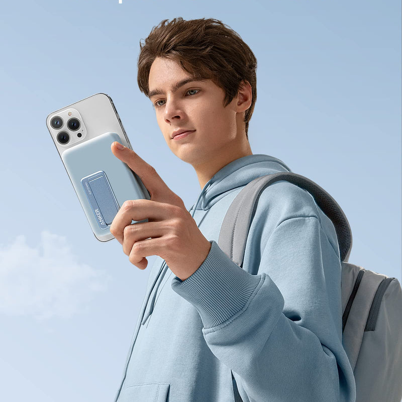 Anker 633 Magnetic Battery in Interstellar Gray for charging, with a sleek design and magnetic attachment feature.