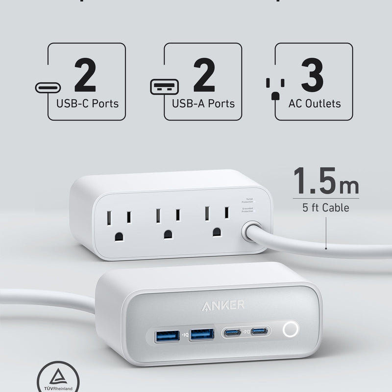 Anker 525 charging station in phantom black with multiple charging ports for convenient device power.