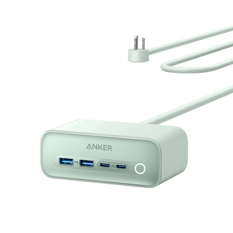 Anker 525 charging station in phantom black with multiple USB ports for charging devices.