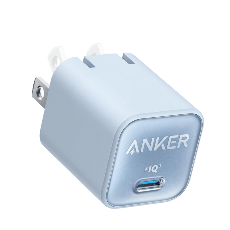 Anker Nano 30W charging-only USB-C wall charger in sleek black, compact design for fast device charging.