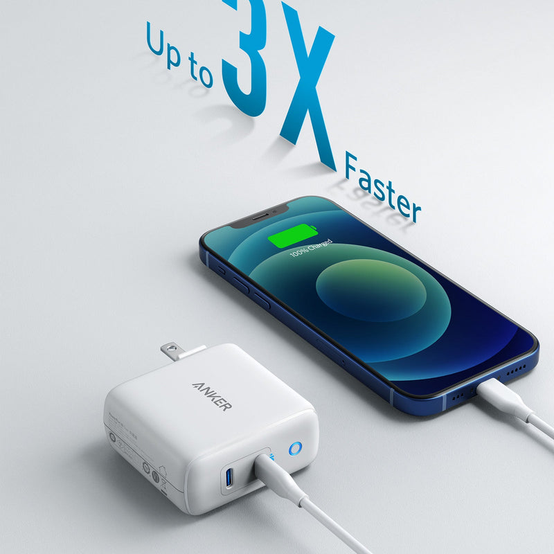 White Anker 324 Charger, 40W charging device for fast and efficient device charging.