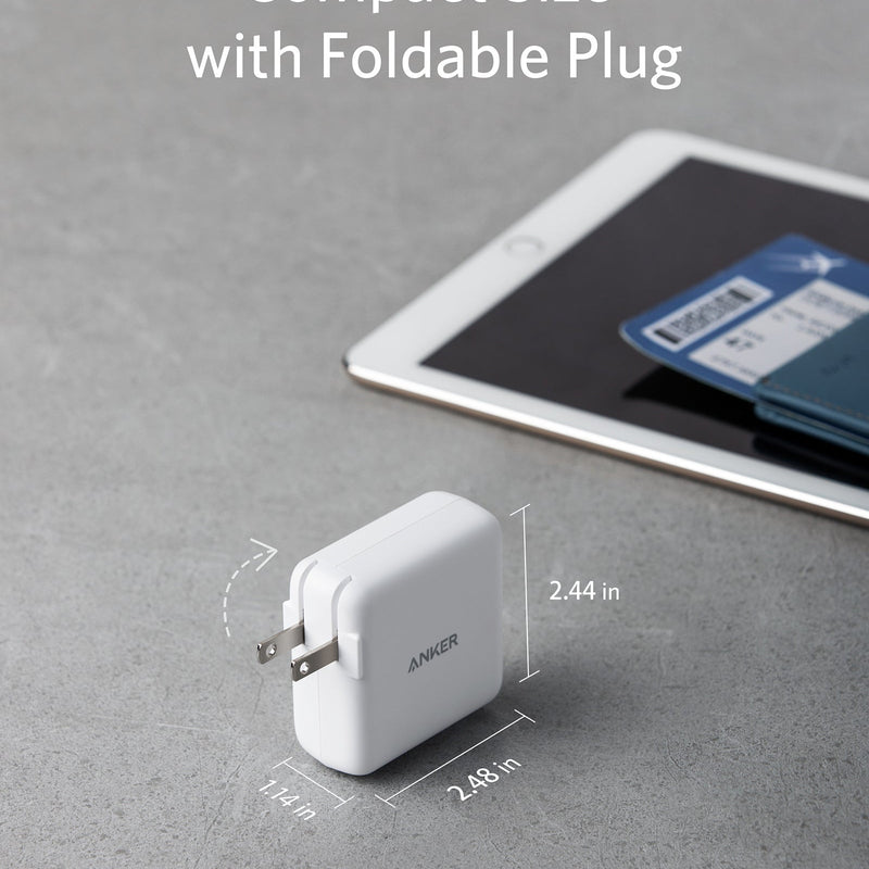 White Anker 324 40W charging-only power adapter, compact and lightweight USB-C charger for fast device charging.