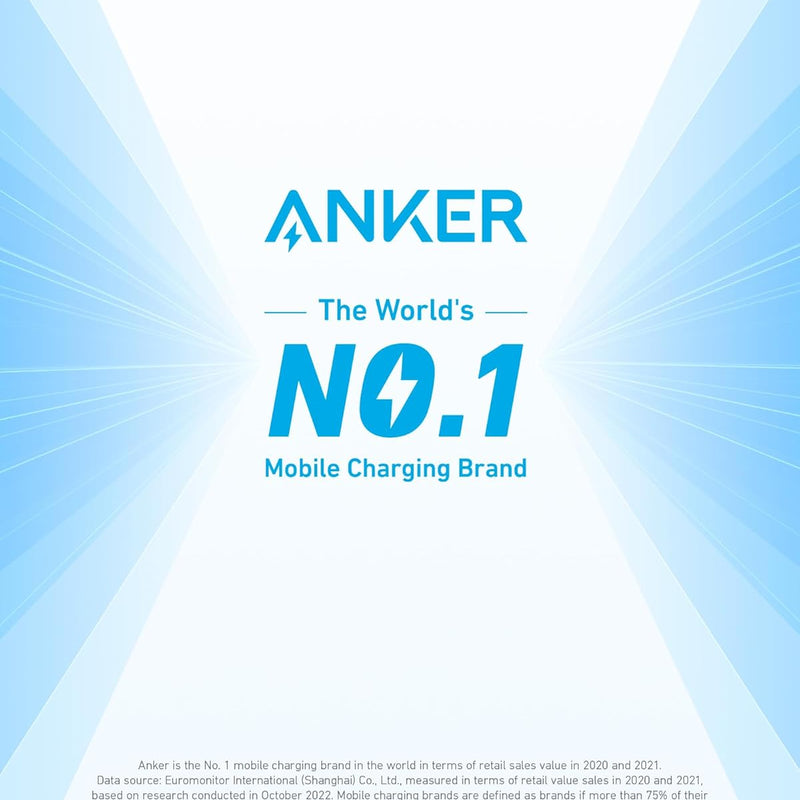 Anker 323 Car Charger with 52.5W power output connected to a vehicle's cigarette lighter socket.
