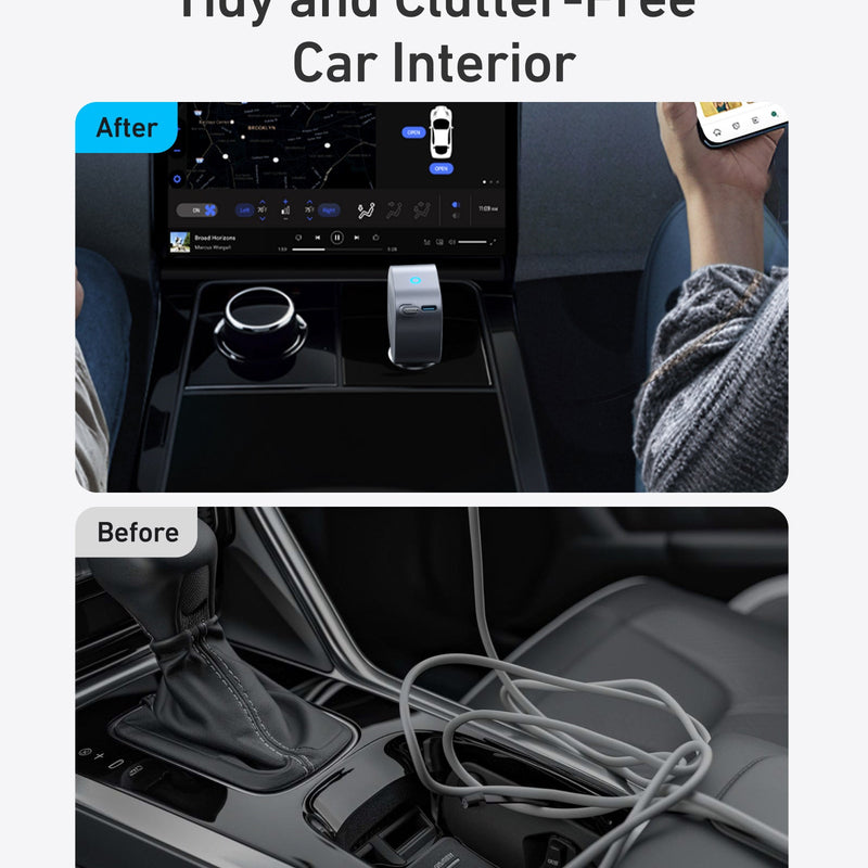 Anker Nano 75W car charger with compact design and USB-C port for fast charging in a vehicle.