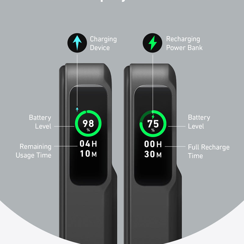 White Anker MagGo Power Bank 10K with magnetic attachment and compact design for portable charging.