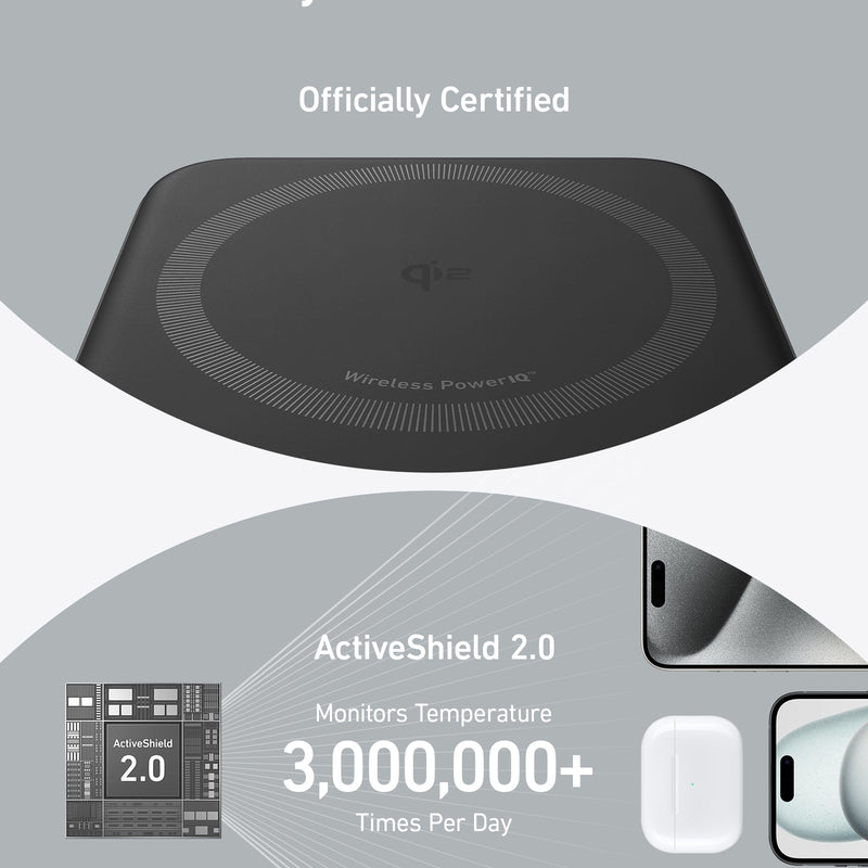 White Anker MagGo Power Bank 10K with built-in MagSafe-compatible magnetic charging surface