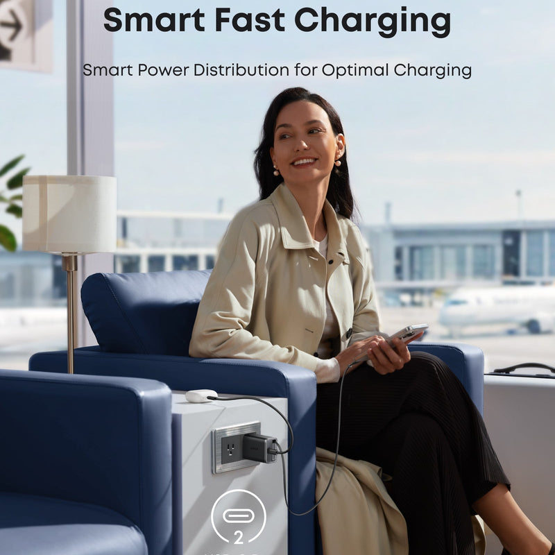 Anker Nano Charger 35W with built-in retractable USB-C cable, compact white power adapter for fast charging devices.