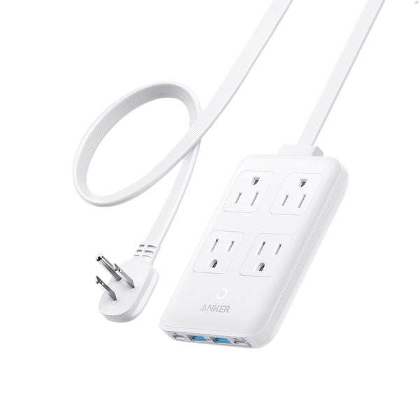 Anker 8-in-1 white charging station with 20W power, multiple USB ports for phones, tablets, and devices.