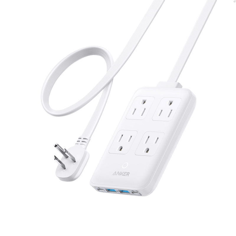 Anker 8-in-1 white charging station with 20W power, multiple USB ports for phones, tablets, and devices.