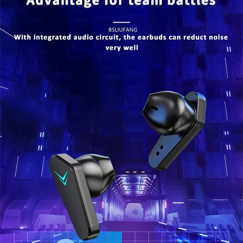Stevvex Bluetooth gaming earbuds with mic, touch control, noise reduction, stereo sound, and low latency for mobile gaming.