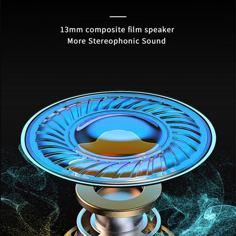 Stevvex Bluetooth gaming earbuds with mic, touch control, low latency, stereo noise reduction, wireless design, for mobile gaming.