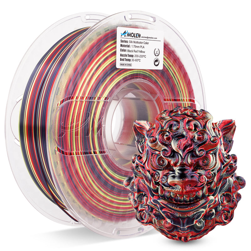 Amolen PLA Silk S-Series filament spool in 1.75mm diameter, 1kg, showcasing shiny, smooth pink filament for 3D printing.