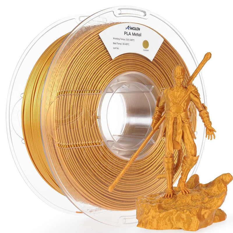 Amolen PLA Basic high-speed 1.75mm filament spool, 1 kg, for 3D printing, showing the filament reel in a close-up shot.