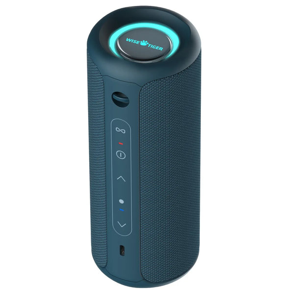 Blue P3 Portable Bluetooth Speaker from Electronics Den, featuring compact design and built-in controls.