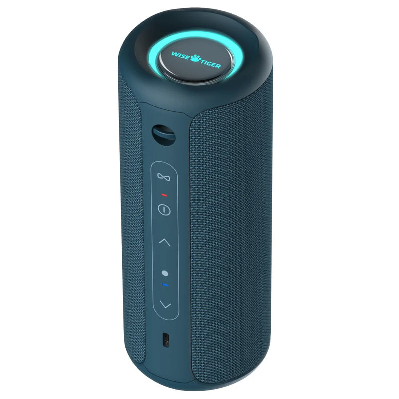 Blue P3 Portable Bluetooth Speaker from Electronics Den, featuring compact design and built-in controls.