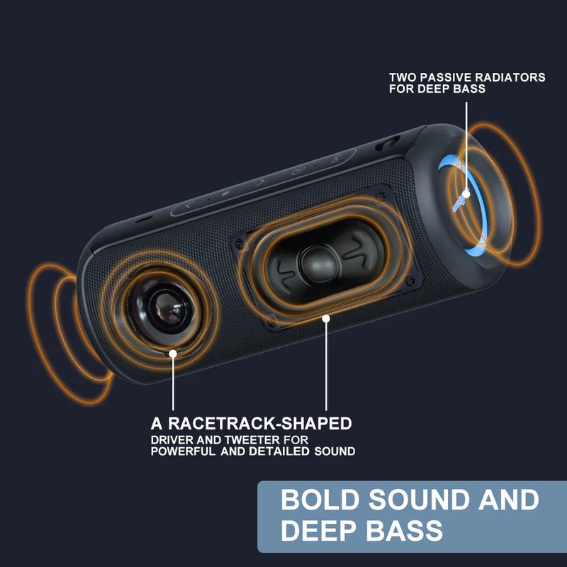 Blue P3 Portable Bluetooth Speaker by Electronics Den, compact design with control buttons visible on top.