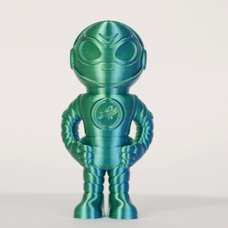 Amolen PLA Silk dual color filament 1.75mm, 1kg spool, showcasing vibrant, shiny filament for 3D printing.