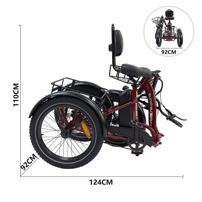 EUNORAU E-BIKE US ONE-TRIKE 2.0 electric bicycle with a sleek frame and handlebars, designed for comfortable riding.