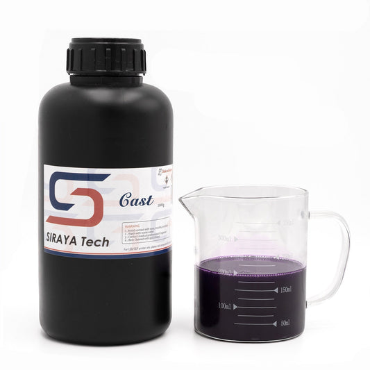Siraya Tech 3D professional UV resin castable 1kg jar for 3D printing, shown in a clear container with branding visible