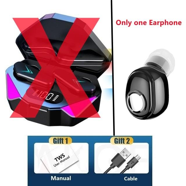 Stevvex Bluetooth game headset with wireless earbuds, mic, touch control, noise reduction, low latency for mobile gaming.