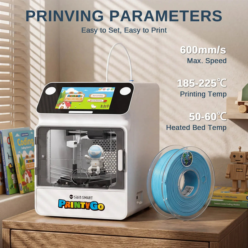 SainSmart Planet Explorer 8-color 1.75mm PLA filament bundle with mini spools, high-speed, easy-to-print, compatible with FDM 3D printers.