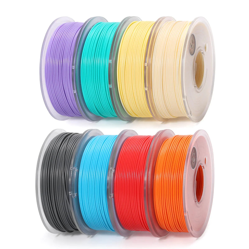 SainSmart Planet Explorer 8-color 1.75mm PLA filament mini spools, 250g each, high-speed, easy-to-print for FDM 3D printers.