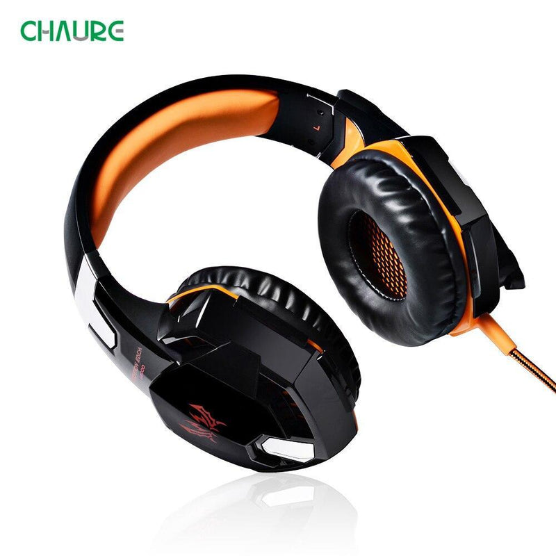 Stevvex Modern Luxury Gaming Headset with over-ear design, wired stereo headphones, microphone, deep bass for PC gaming, blue cable