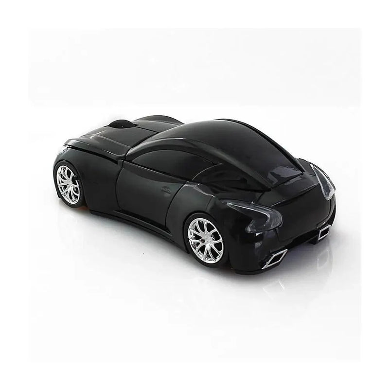 Stevvex sport car-shaped wireless mouse with red finish, 2.4G connectivity, 1600 DPI optical sensor for gaming and computer use.