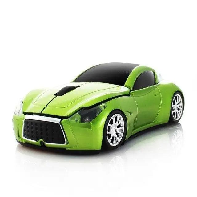 Red Stevvex Sport Car-Shaped Wireless Mouse with 2.4G connectivity, 1600 DPI optical sensor for gaming and computer use.