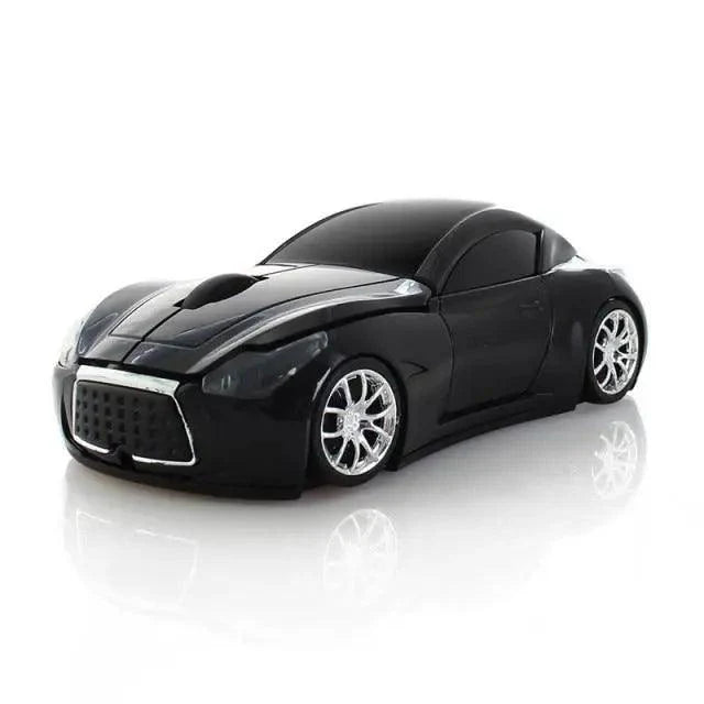 Red Stevvex Sport Car Shape Wireless Mouse with 2.4G connection, 1600 DPI optical sensor for gaming and computer use.