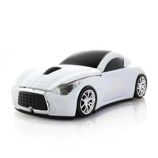Red Stevvex Sport Car Shape Wireless Mouse with 2.4G connectivity, 1600 DPI optical sensor, designed for gaming and computer use.