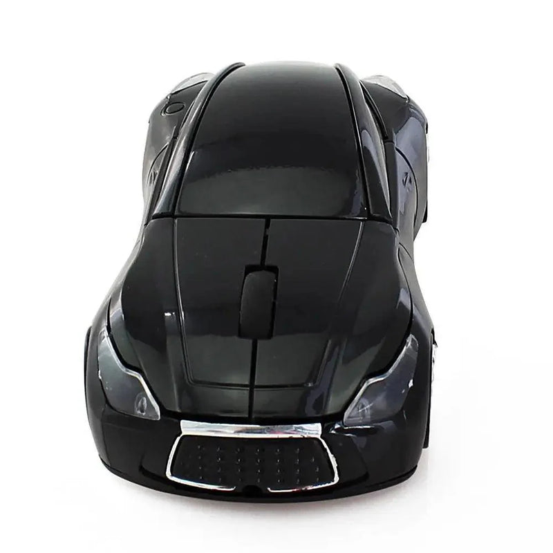 Red Stevvex sport car-shaped wireless computer mouse with 2.4G connectivity and 1600 DPI optical sensor for gaming and office use.